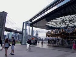 Jane's Carousel in Brooklyn Bridge Park Stock Footage