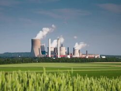 DOLLY TIME LAPSE: COal fired power station Stock Footage