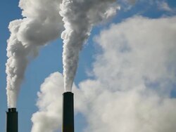 Dual Coal Power Towers HD Stock Footage