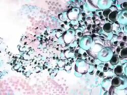 DNA molecule interfacing with nano rings and gears Stock Footage
