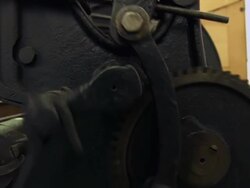 ECU Shot of Moving machinery of letter press / London, United Kingdom  Stock Footage