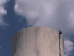 Nuclear power plant - cooling tower Stock Footage