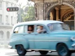 MS Shot of Traffic moving on Havana street / Havana, Cuba  Stock Footage