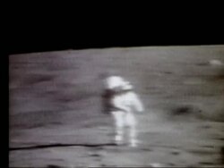 Astronaut working on Moon surface Stock Footage