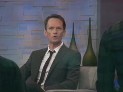 Neil Patrick Harris (Hedwig & the Angry Inch) wearing red nail polish on the set of the Good Morning America show Stock Footage