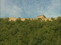 WA Great Wall of China, low angle, Mutianyu, China Stock Footage