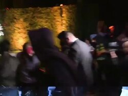 Cindy Crawford & Rande Gerber as Slash & Axel Rose departing Casamigos Halloween Party in Beverly Hills Stock Footage