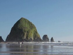 Haystack Rock Cannon Beach Oregon Stock Footage