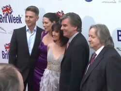 Sharon Harroun Peirce (c) and Bob Peirce at The Official Launch of BritWeek on 04/24/12 in Los Angeles, CA Stock Footage