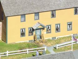 MS AERIAL PAN ZI ZO View of Calvin Coolidge Birthplace and Historic Site / Vermont, United States Stock Footage