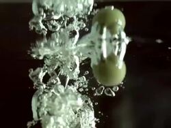 CU SLO MO Shot of Pears falling into water / Seoul, South Korea Stock Footage