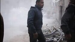 CLEAN : Syria eight people killed in regime rocket fire on Douma News Clip