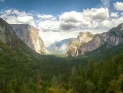 WS T/L View of tunnel view in front of valley / Yosemite, California, United States Stock Footage