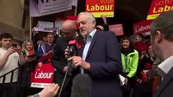 Jeremy Corbyn addresses supporters in Leamington Spa News Clip