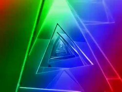 Colorful triangle tunnel ride (preview darker than original) Stock Footage