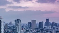 Cityscape day to night Stock Footage