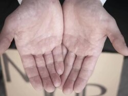 HD: Unemployed Person Begging For Money Stock Footage