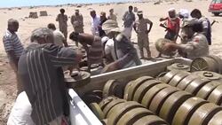 CLEAN : Yemen govt loyalists detonate captured explosives News Clip