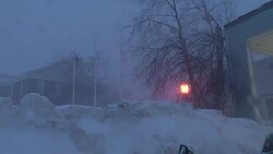 Blizzard, Snow Storm, Blowing Snow, Flags - Plymouth, Massachusetts Stock Footage