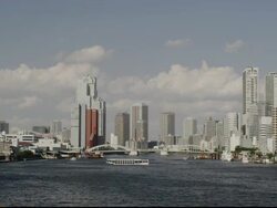 Buildings of Shintomi-cho and Chuo - district Stock Footage