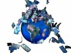 (Loop) Falling Generic Money on Earth Stock Footage