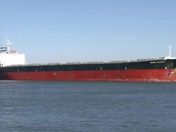 Large Freighter in Mississippi River in New Orleans Stock Footage