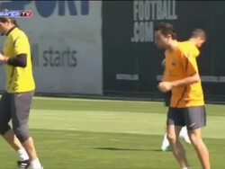 Xavi trains again with Barcelona squad Stock Footage
