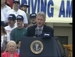 USA: OHIO: PRESIDENT CLINTON'S WHISTLESTOP TRAIN TOUR UPDATE News Clip