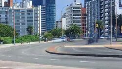 Time lapse of people and traffic in Montevideo, Uruguay Stock Footage