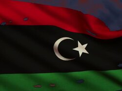 Flag of Libya, struggle for freedom Stock Footage