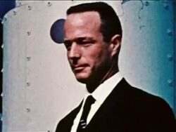 1959 close up astronaut Scott Carpenter wearing suit posing for portraits / newsreel Stock Footage