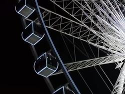 Ferris Wheel In Night Sky Stock Footage