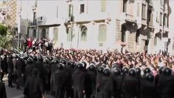 Protests in Mediterranean city, night time scenes in capital News Clip