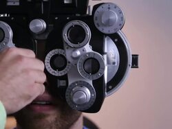 Eye exam at the Optometrist Stock Footage