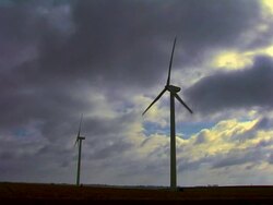 Wind turbines producing clean energy Stock Footage
