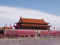 T/L WS PAN Tiananmen Square / Beijing, China Stock Footage