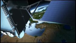 Telecommunication Satellite on North Hemisphere Stock Footage