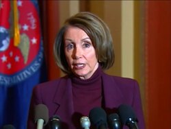 The leader of the U.S. House of Representatives, Speaker Nancy Pelosi, says negotiations are continuing with the White House on a $15 billion auto industry bailout that lawmakers are hoping to bring to a vote this week. News Clip