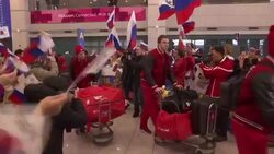 Russia ice hockey players arrive in SKorea for Winter Olypmics Instructional Video
