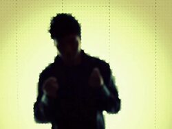 MS Young man dancing in front of LED screen / China Stock Footage