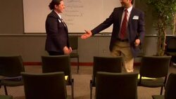 MS, PAN, Businesspeople shaking hands and talking in conference room Stock Footage