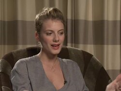 INTERVIEW - Melanie Laurent on playing heroic characters and the themes of the movie at the Night Train To Lisbon Interviews on the 14th of February 2013 Stock Footage