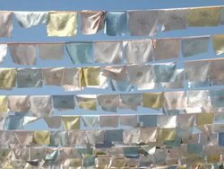 tibetan flags Stock Footage