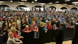 Trump Keep Speaking As Protesters Escorted Out By Security Waterloo Iowa October 27 2015 Stock Footage