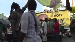 CLEAN : Haiti supporters of Jude Celestin rally dance in Port au Princ News Clip