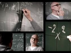 Professor with students (Splitscreen) Stock Footage