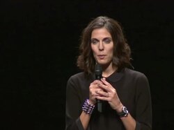 SPEECH: Jessica Igoe introduces the runway portion of this event and says it will be choreographed to the musical act Lykke Li  Stock Footage