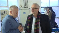 Jeremy Corbyn visiting a Stoke pottery News Clip