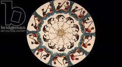 Animated 19th century phenakistoscope with acrobat flipping over chair Stock Footage