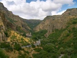 WS View of Geghard monastery / Kotayk, Armenia  Stock Footage